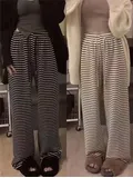 Senior, unofficial, unofficial stem -legged pants for women, loose, lumpy, high waist for slimming long pants along the length of the ground, movement pattern Senior, unofficial, unofficial stem -legged pants for women, loose, lumpy, high waist for slimming long pants along the length of the ground, movement pattern