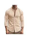 Henry shirts for men of cotton and linen with a narrow story, such Henry shirts for men of cotton and linen with a narrow story, such