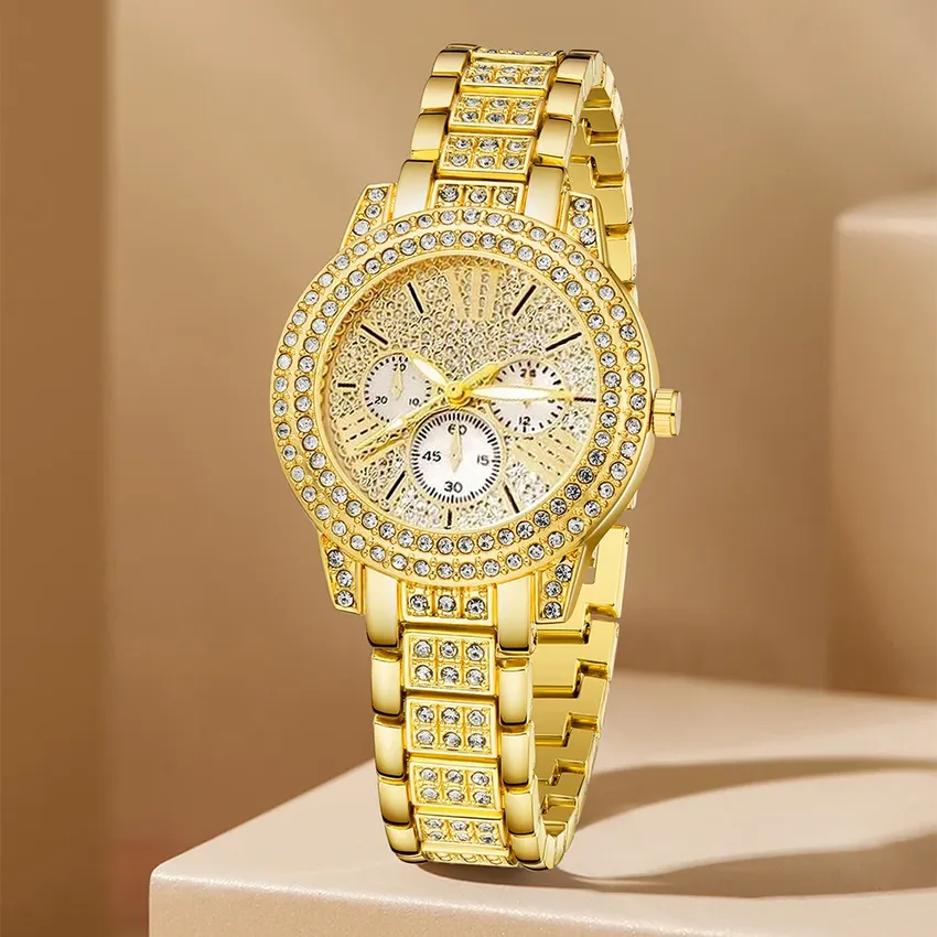 Luxury Gold Quartz Watch Women Ring Ring necklace Ring Rhine Stone Modern Hall Cynic Women for Ladies Luxury Gold Quartz Watch Women Ring Ring necklace Ring Rhine Stone Modern Hall Cynic Women for Ladies