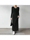 Mia Moussa Women's Dresses for all seasons, office of a waist ventilation lady in design long sleeved lettuce