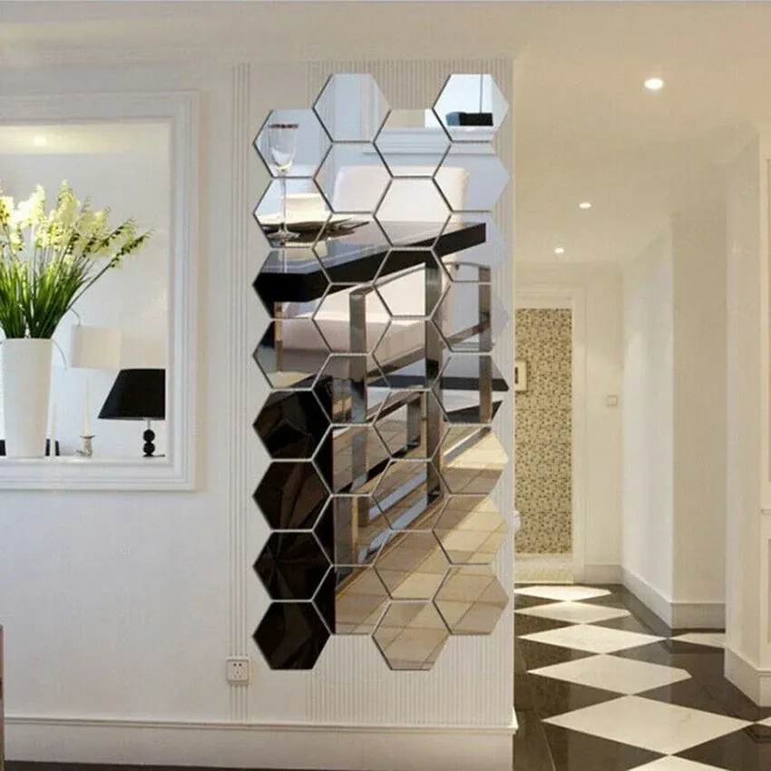 12/24, six -dimensional six -dimensional pieces Mirror Wall Perfect Acrylic Wall, Wall, Decor, Decor, Decor, Decoration Art, Decoration