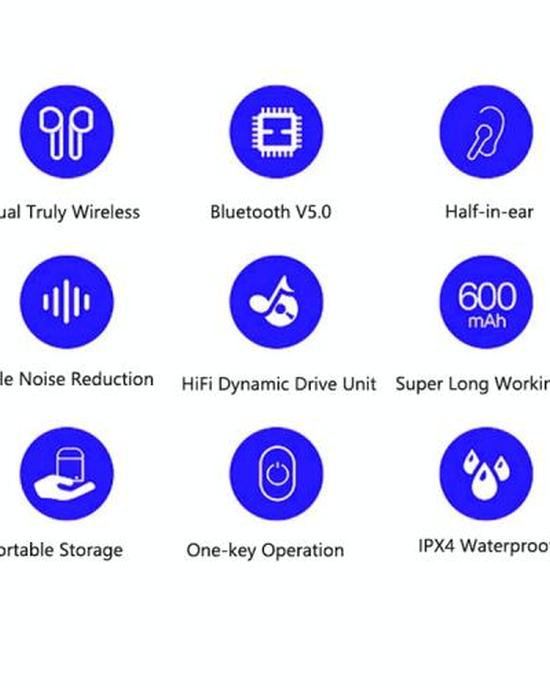 i9 Wireless TWS Sport Bilateral Stereo Bluetooth 5.0 Headset with Charging Box, Push-button Version(White) i9 Wireless TWS Sport Bilateral Stereo Bluetooth 5.0 Headset with Charging Box, Push-button Version(White)